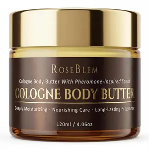 Cologne-Inspired Body Butter for Men – New Formula Long-Lasting Masculine Scent & Shea Butter Hydration Body Care  – Fresh Woody Fragrance with Bergamot, Amberwood & Musk – Daily Moisturizing Cream – 4.06oz
