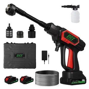 PZZ Cordless Pressure Washer 1000 PSI Portable Power Washer with 2pcs Battery & Charger, 6-in-1 Nozzle and 17FT Hose, Handheld Power Washer for Home, Garden and Car Cleaning