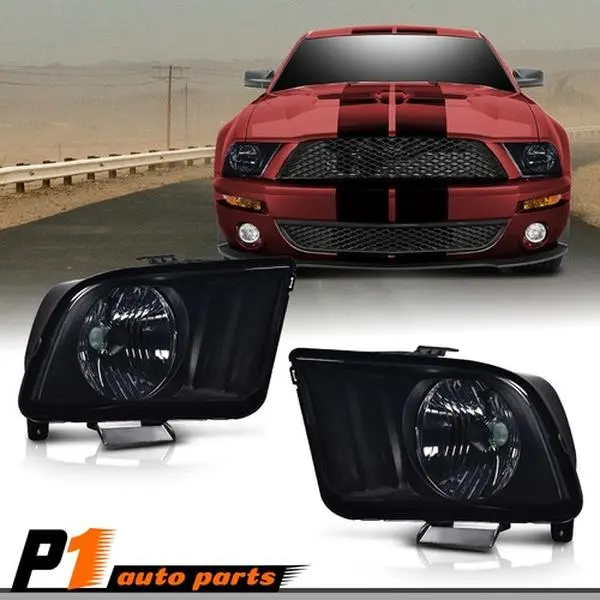 Smoke Lens Replacement Headlights Lamp Assembly Fit For 2005-2009 Ford Mustang