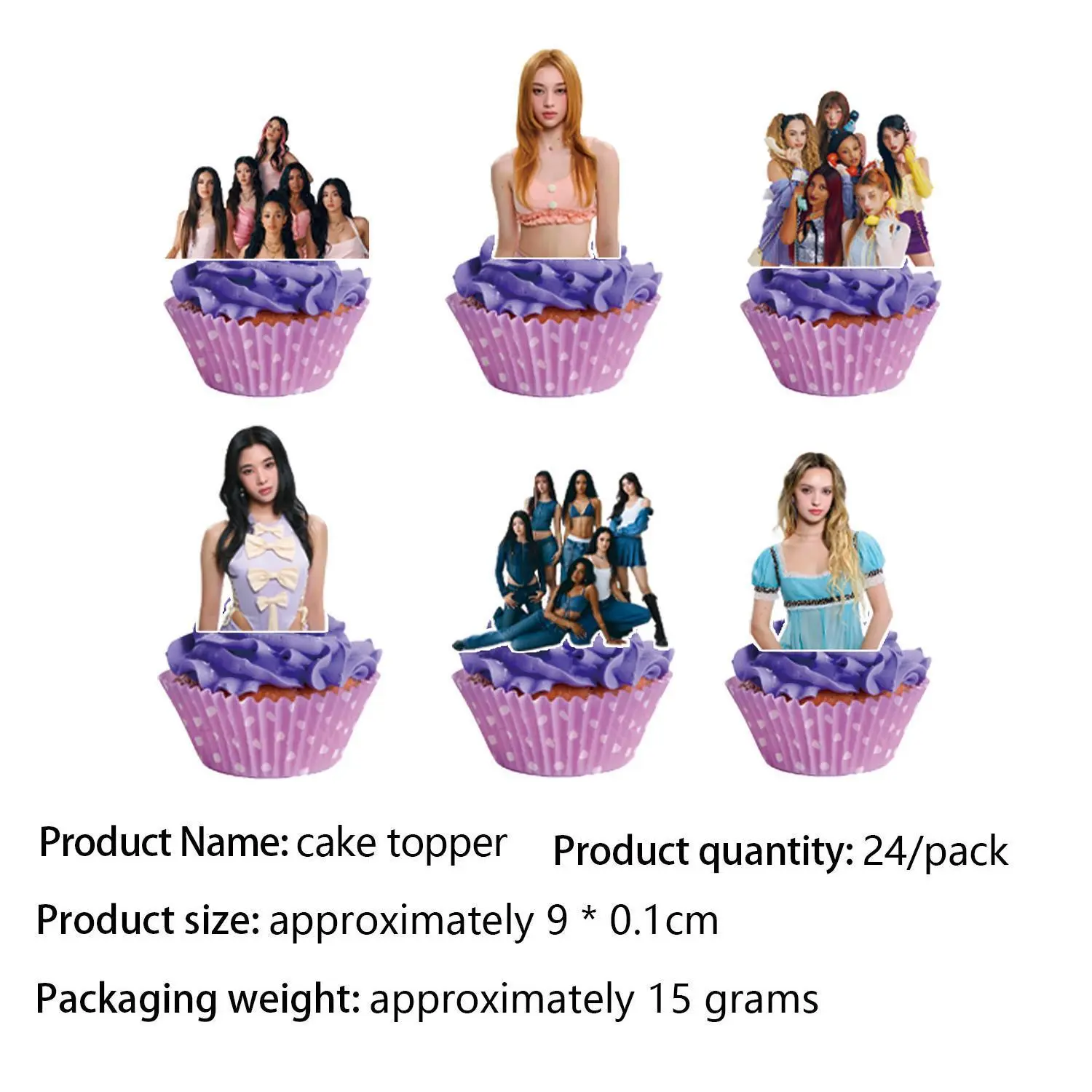 cupcake topper-24pcs