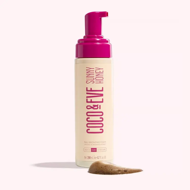 Coco & Eve Sunny Honey Bali Bronzing Foam - Award-Winning Nourishing Body Care Self Tan, Streak-Free, Vanilla & Banana Infused Golden Natural Beachy-Bronze, Vegan, Suitable For All Skin Types