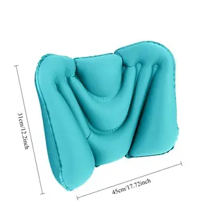 Portable inflatable Lumbar Support Pillow Ergonomic Air Cushion for Long Sitting, Travel & Office Use, Hand-Pump Design , No Electricity Needed, Hand Wash Only, All-Season Comfort