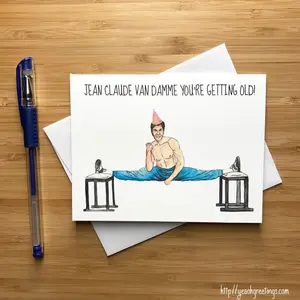 80s Action Star Birthday Card, Funny Birthday Greeting, Martial Arts, MMA, Sports Fans, 80s Action Movies, Birthday Greeting Card Movie