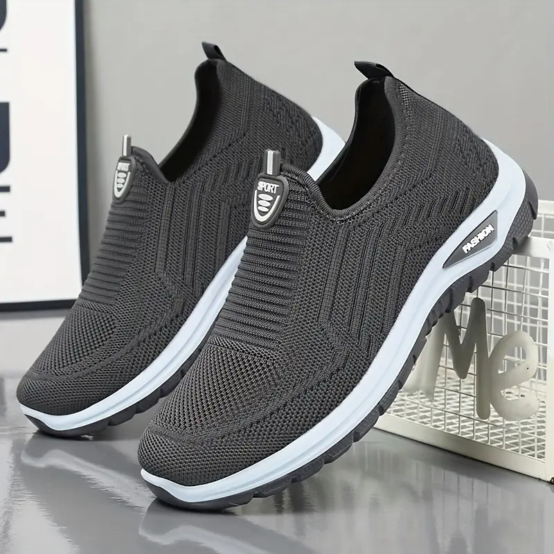Men's Casual Slip-on Walking Shoes, Breathable Athletic Trainers with Non-Slip Soles, Comfortable All-Season Footwear for Hiking, Sneaker, Running