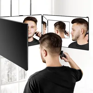 Three-sided mirror for self-haircutting, 3-sided makeup mirror for seeing the back of the head, used for hair coloring and braiding, a luminous gift for men and women, rechargeable, a perfect Valentine's Day gift