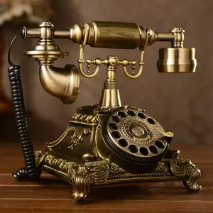 Classic Rotary Retro Telephone Decor, Vintage Ringing Phone Ornament for Desktop or Wall Mount, Decorative Home, Cafe & Office Display