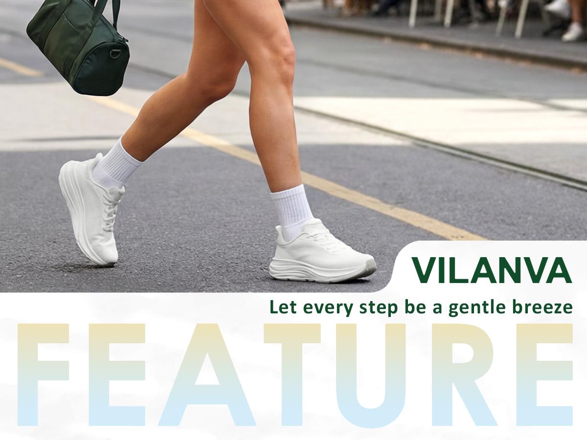 Vilanva Women's Walking Shoes Cushion Running Tennis Shoes Non-Slip Comfortable Workout Gym Sports Athletic Fashion Sneakers