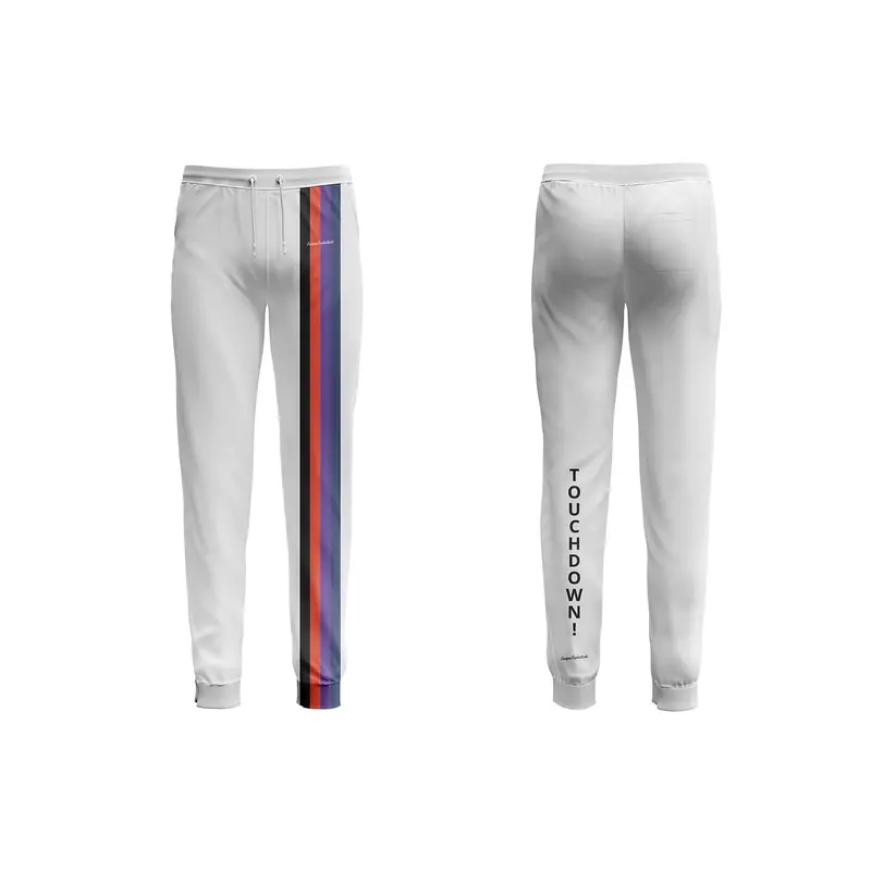 Campussophisticate Men's Premium Sweatpants with Touchdown Writing in Black (Size XXL) Classic Cotton Casual Elastic Menswear Customized Ball Day Evening Fleece Garment Outdoor Pajama Polyester Ribbed