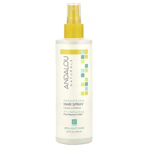 Andalou Naturals Hair Spray, Brilliant Shine, For Medium Hold, Sunflower & Citrus , 8.2 fl oz (242 ml)