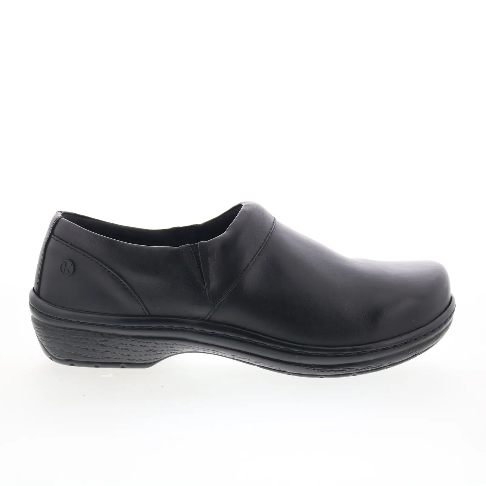 Klogs Mission 11152021 Womens Black Leather Slip On Clog Flats Shoes