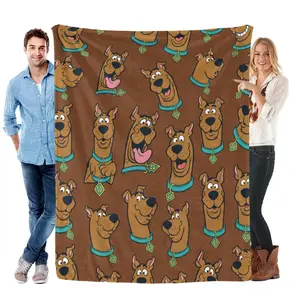 Scooby-Doo Various Expressions Print Flannel Blanket - Soft, Cozy, Warm Fuzzy Plush Throw, Cute Great Dane Cartoon Decor for Bedroom Sofa, Ideal Birthday Christmas Gift for Scooby-Doo Fans