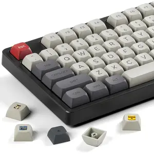 XDA Profile PBT Keycaps, Retro  Console Custom Keycap Set, XVX Keyboard Keycap 75 Percent with Dye-Sublimation Suitable for  65% 80%  Gateron Cherry MX Switches Mechanical Keyboard