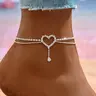Simple Heart Design Anklet, Fashionable Jewelry for Women, Trendy Versatile & Exquisite Jewelry for Birthday Gifts, Dainty Layered Anklet, Trendy Fashionable Accessories