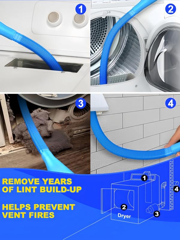 LMMAKE Dryer Vent Cleaner Kit with Flexible Lint Brush Vacuum Attachment for Efficient Deep Cleaning and Fire Prevention Fits Most Vacuums LMMAKE Dryer Vent Cleaner Kit with Flexible Lint Brush Vacuum Attachment for Efficient Deep Cleaning and Fire Prevention Fits Most Vacuums