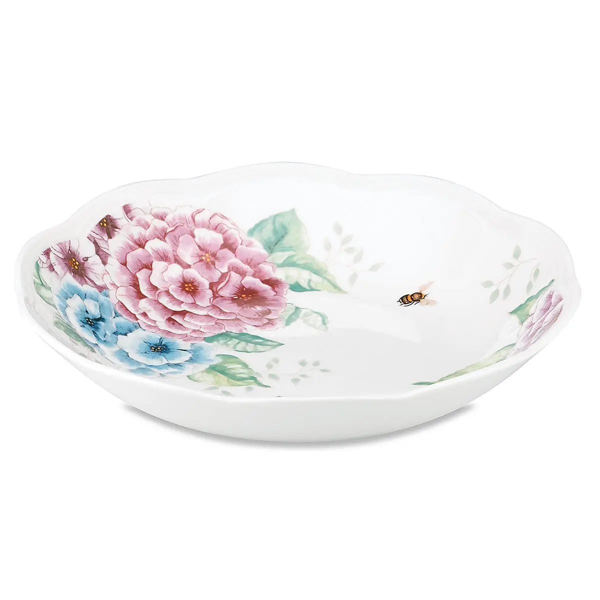 Lenox 849409 Butterfly Meadow Hydrangea 20oz Individual Pasta Bowl, Kitchen Dinnerware