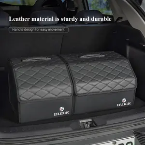 Car Trunk Organizer Box Foldable Storage Bin Leather Suitcase For Buick Rendezvous Riviera Century Verano Envision Avenir Lacrosse Regal Encore Excelle Lacetti Enclave Anthem Cascada Car Organizers