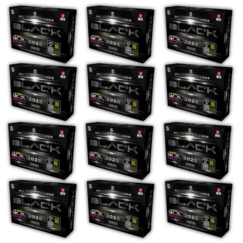 Pick Your Team FULL CASE 2025 Panini Black Football Hobby 12 Box Card Case Break