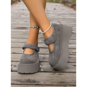 Women’s Thick-Soled Mary Jane Shoes, Spring & Summer Fashion, Slip-On Buckle Design, Casual Style, Comfortable Wear, Versatile Shoes