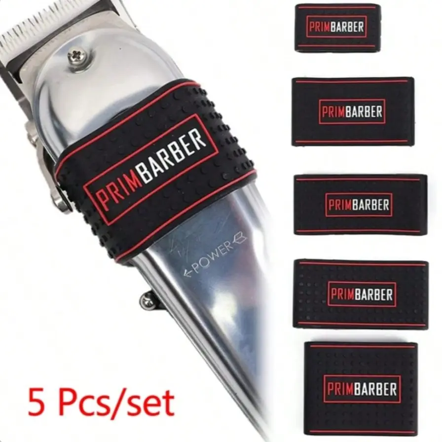 5-Pack Haircut Handle Grips, Rubber Non-Slip Design, Barber & Stylist Tools, Durable Comfort Grip Handles, Easy-To-Use Salon Accessories, Barber Equipment, Hair Salon Supplies, Hairdresser Accessories