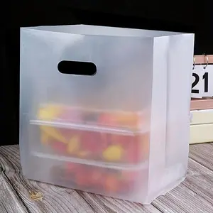 Clear Plastic Gift Bag with Handle, 50pcs Transparent Baking Packaging Bag, Thickened Packaging Bag for Wedding, Birthday, Party, Party Favor