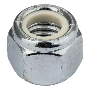 3/8"-16 (100 Pack) Nylock Hex Nuts, Grade 2, Nylon Insert Locknut by