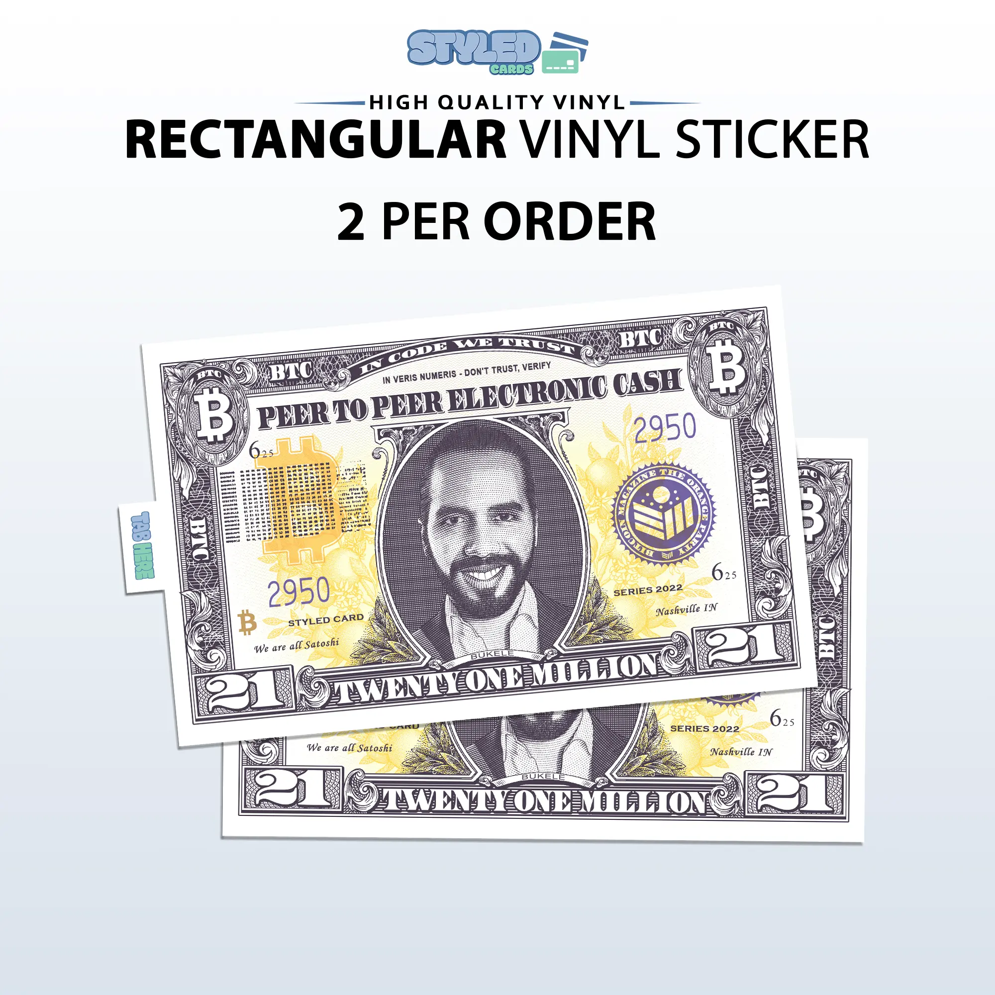 bukele bitcoin currency rectangular vinyl sticker