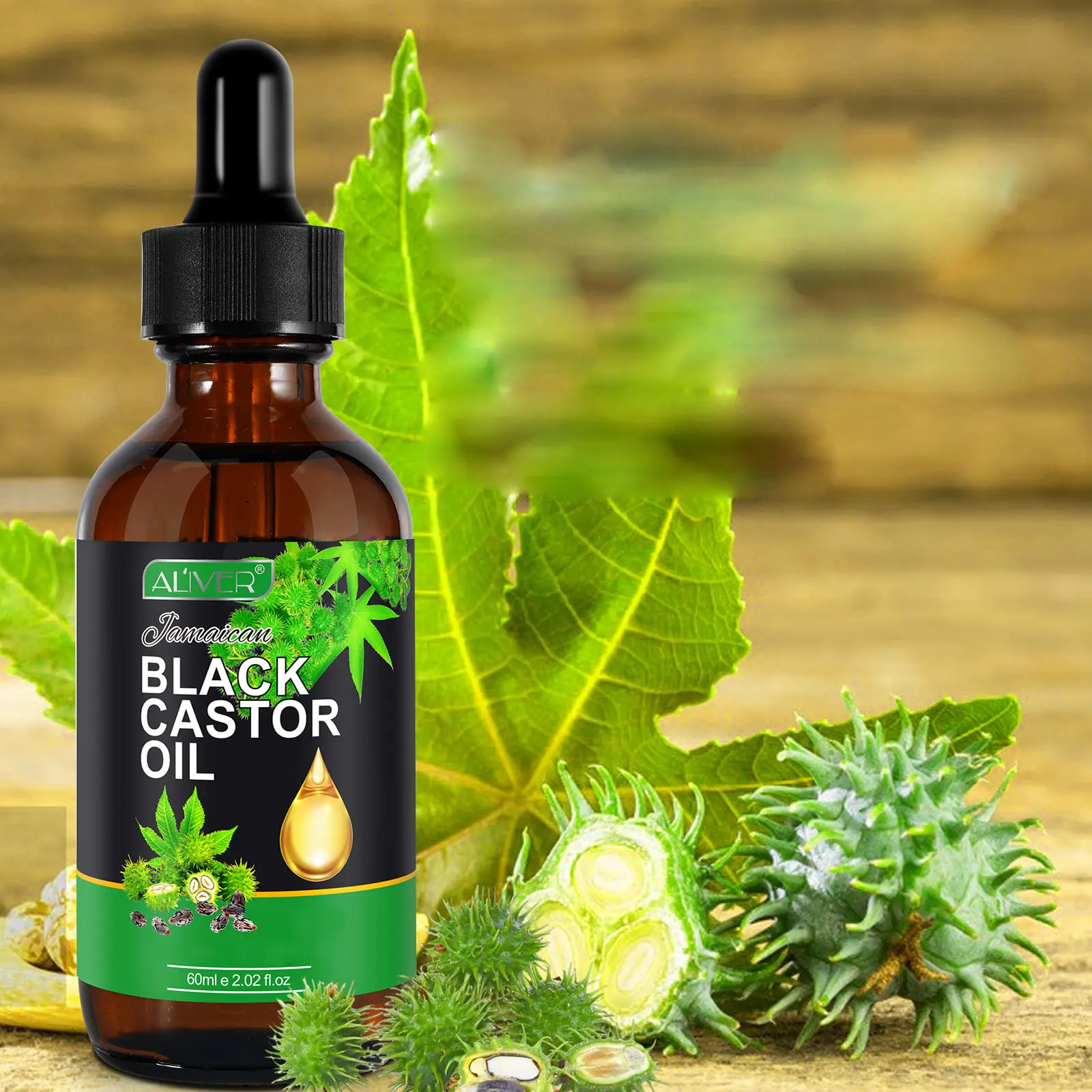 ALIVER Pure Organic Jamaican Black Castor Oil - Cold-Pressed Pure Oils for Hair Growth, Strength & Eyebrows - Smooth Self Care Products for Skin & Muscle Soothing, Body Oils