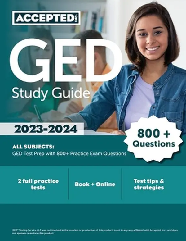 USED Book - GED Study Guide 2023-2024 All Subjects: GED Test Prep with 800+ Practice Exam Questions by Cox (Paperback) - english