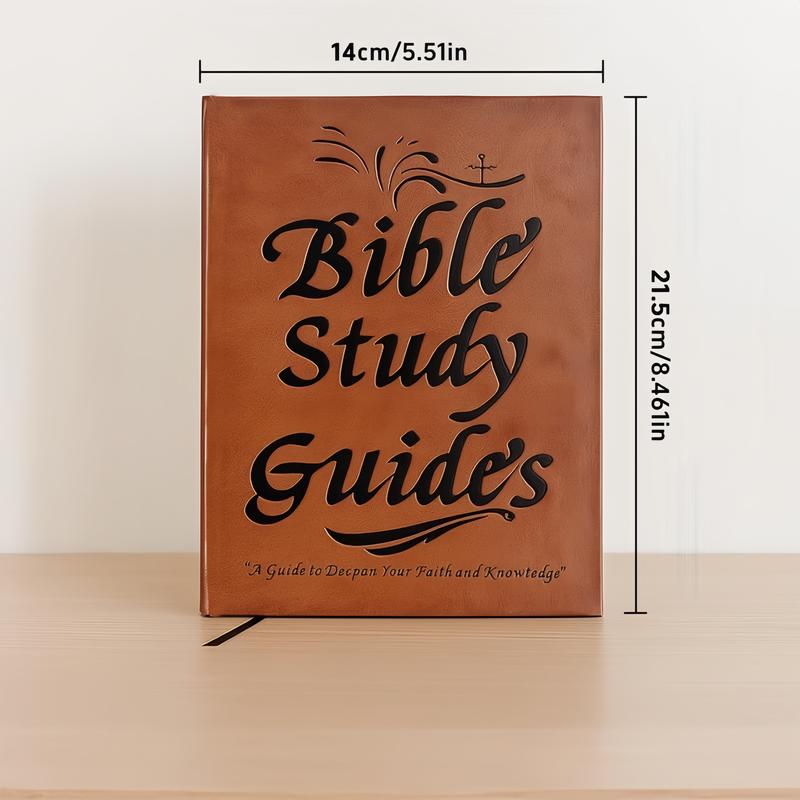 66-page Bible Study Guide, Daily Devotional Journal Strengthens Faith, Ideal for Personal Group Study and Prayer, Notebook,Christian Gift (A5, PU Leather Cover)