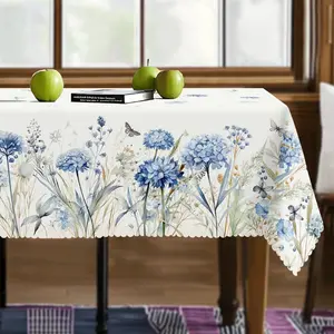 Floral Tablecloth Featuring a Vintage Hydrangea And Butterfly Leaf Design, Ideal for Spring And Summer Decor, Perfect As a Floral Gift, Suitable for Indoor And Outdoor Events, Parties, Weddings, And Home Decoration, Hydrangea Accents, Floral Decor