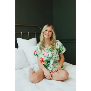 tropical pajamas, custom pajama set, monogram pajamas, wedding pajamas,, tropical wedding, bridesmaid pajamas, wedding party