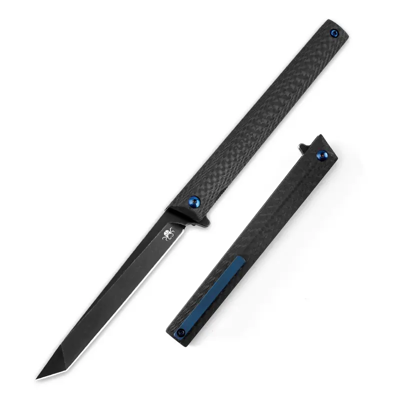Multifunctional  Folding Knife for Camping Outdoor Knife Utility Tool knife Men's gift with D2 Stainless SteelCarbon Fiber/Titanium Handle, Lightweight Daily Cutting Tool for Home & Office Compact Knife for EDC