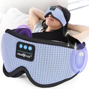 Musicozy White Noise Sleep Mask With Bluetooth Headphones, 16 White Noise Songs, 3D Eye Mask For Sleeping, Sleep Earplugs，Noise Reduction, Light Blocking, Ergonomically Designed, Side Sleeper Friendly, For Travel, Meditation, Yoga, Gift For Men & Women