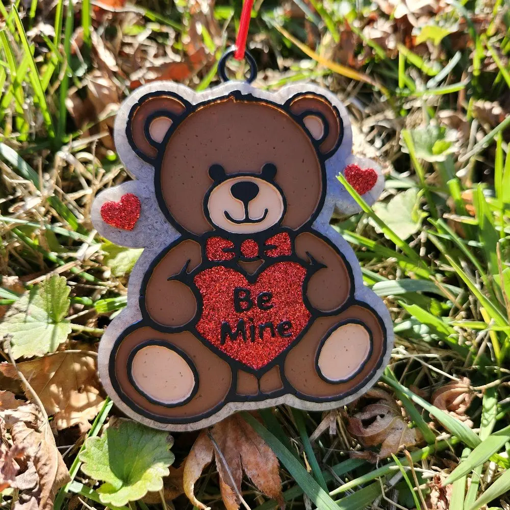 Valentine's Bear With Heart Car Freshie