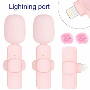 Content Microphone with Lightning Port Pink Model Featuring Pom-Pom Accents
