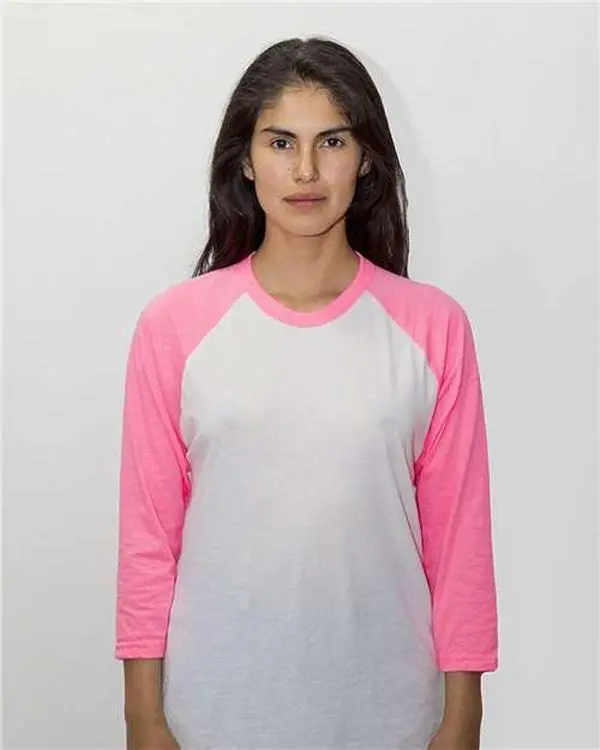 Los Angeles Apparel FF53 USA-Made Three Quarter Sleeve Raglan Baseball T-Shirt