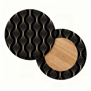 2/4/6/8PCS line geometric digital printing pattern universal elastic round stool cover for all seasons, elastic, suitable for bar chair covers, outdoor chairs, small round cushion covers, restaurants, cafes and other scenes