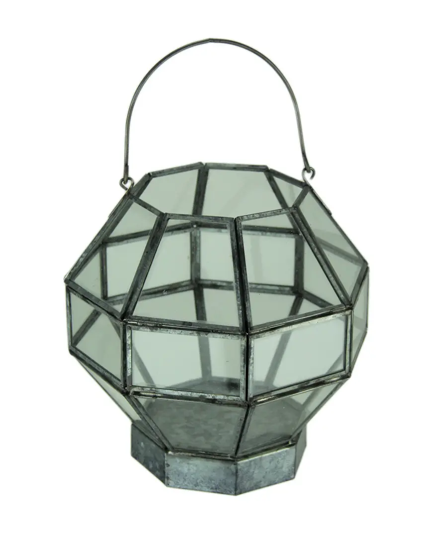 Metal and Glass Octagon Shape Candle Lantern