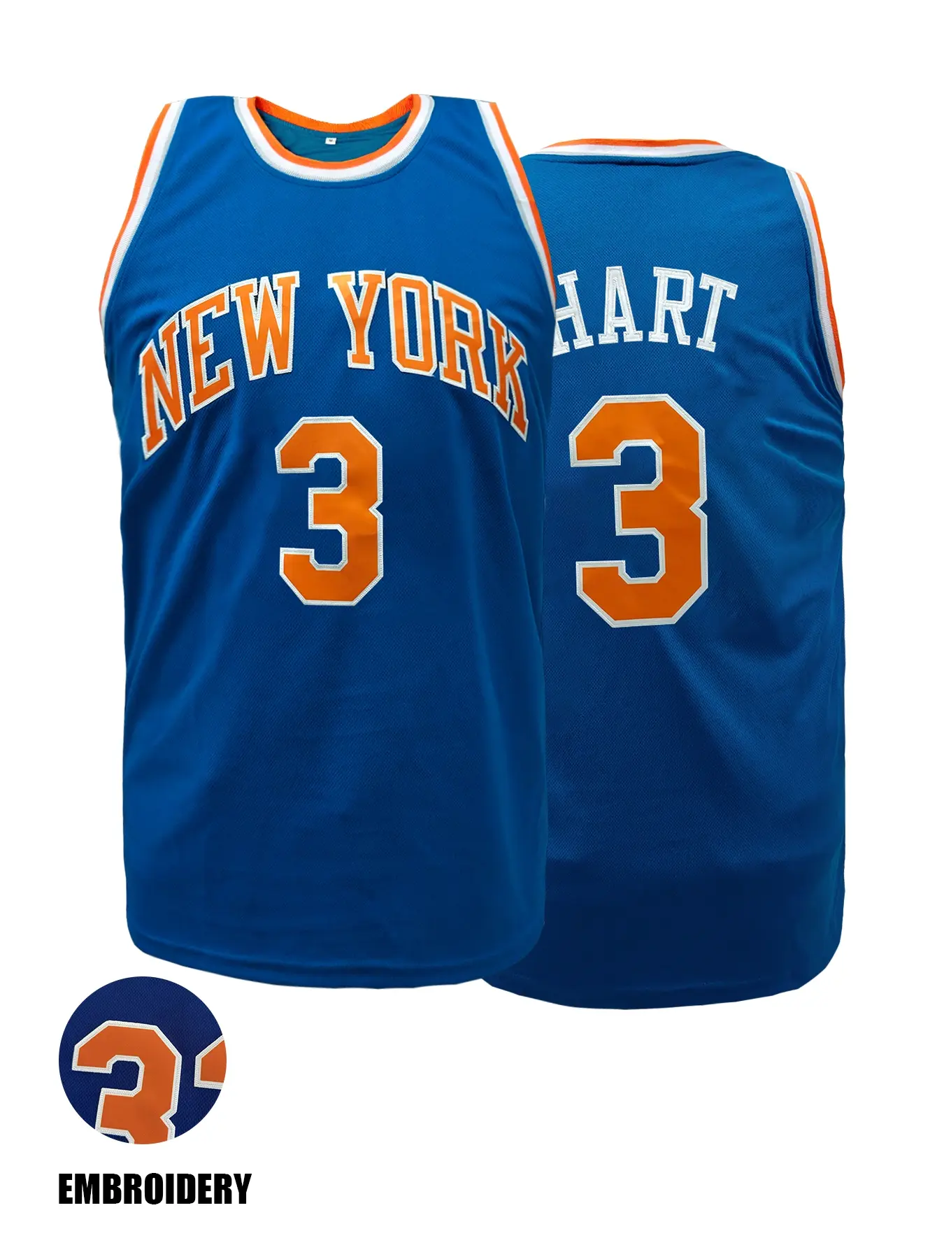 New York #3 Blue/White Men's Basketball Jersey, Exquisite Embroidered Jerseys, Embroidered Sportswear, Quick-Dry Unisex Basketball Shirt, Perfect for Training and Competition, Outdoor Sports Wear