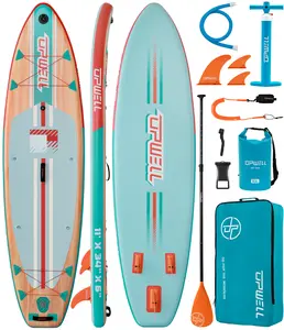 UPWELL 11'×34" Stand Up Paddle Board, SUP Board for Adults & Teens, Inflatable SUP Board with Premium Accessories, 120L Backpack, Paddle, Leash, Hand Pump, Fins