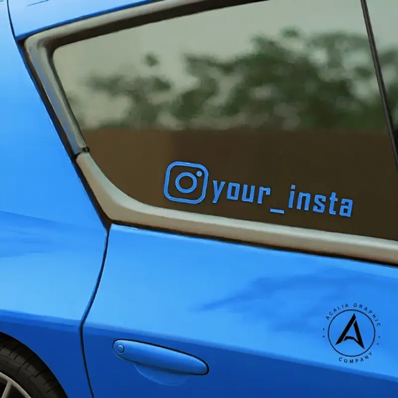 2x Personalized Instagram Sticker Vinyl Decal Customizable IG Username JDM Design for Car Windows Vehicle Exterior Decoration Waterproof Oracal Vinyl 1.5" x 9"