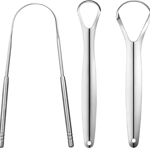 3 PCS Metal Tongue Scraper, Tongue Scrapers for Adults, Stainless Steel Tounge Scrappers, Tounge Scraper, Portable Tongue Scrappers