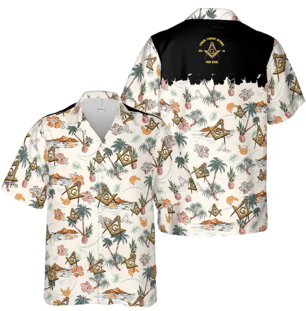 Personalized Masonic Master Mason Tropical Pattern Hawaiian Shirt S-5XL