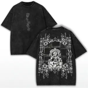 Kingdom Hearts Sora Throne Graphic T Shirt Vintage Washed Heavyweight Cotton Oversized Tee JRPG Video Game Merch Dark Gothic Aesthetic Acid Wash Men Women Unisex Retro Y2K Streetwear Trending Summer Outfits Gifts TikTok Made Me Buy It Top