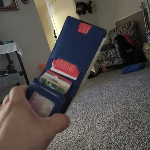 umoven Wallet for Men - Pop Up Case, Cash Slot, and Credit Card Slot - Aluminum Wallet with RFID Blocking, Minimalist Leather Wallet Front Pocket with ID Window, Gift Box