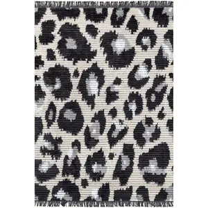 Angeline Modern Leopard Tasseled Area Rug