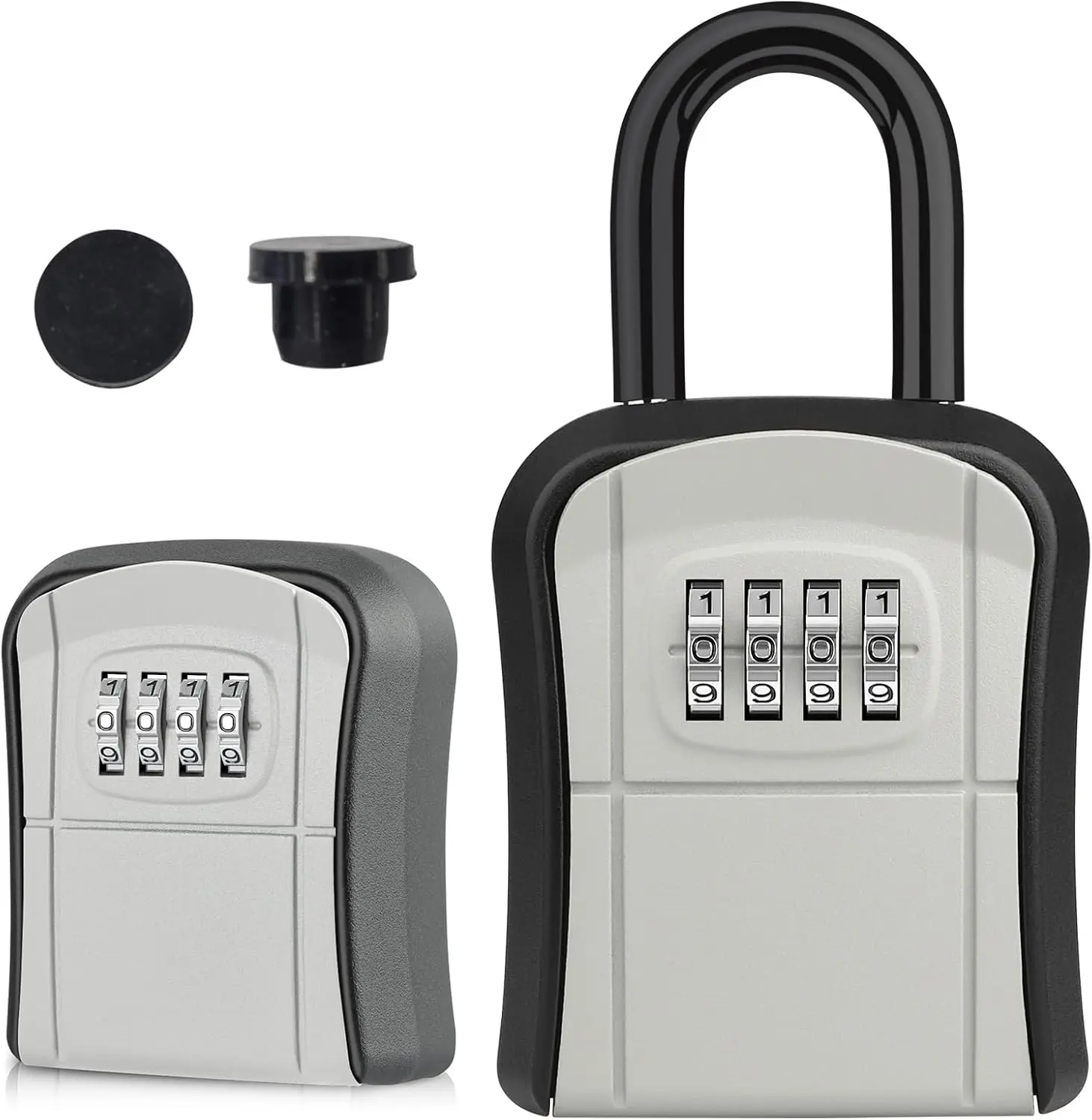 Portable Key Lock Box, Key Holder Safe Security Lock Box for Indoor, Outdoor, Garage, Garden, Store (1 Pack, Gray)