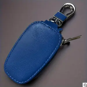 Universal Fit Premium PU Leather Car Key Holder Case - Durable, Water-Resistant, and Scratch-Proof Design with Strong Metal Clip and Secure Remote Key Protector for Easy Organization and Protection Interior Vehicle Covers Automotive