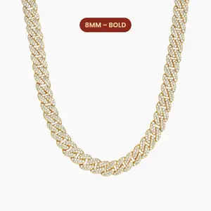JAXXON - Iced Out Cuban Link Chain - 8mm - Gold - Box Clasp