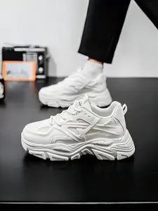 Men's Campus Style Sneakers | Airflow White Dad Shoes | Versatile Casual Footwear